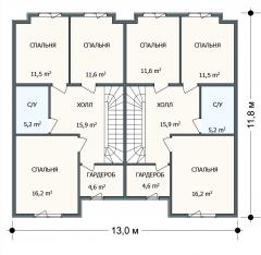 Планировка Дуплекс Конрад - 1 этаж