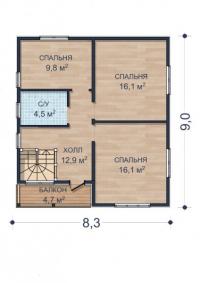 Планировка Лермонтов / 2 этаж Планировка Лермонтов - 2 этаж