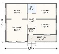 Планировка Добрый 64 / 1 этаж Планировка Добрый 64 - 1 этаж