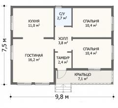 Планировка Добрый 64 - 1 этаж