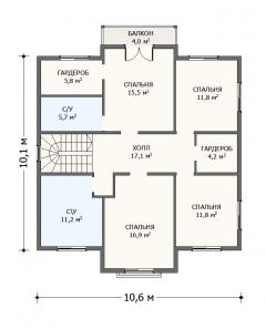 Планировка Магнат 200 БГ - 2 этаж