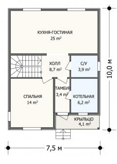 Планировка Имидж 126 БГ / 1 этаж Планировка Имидж 126 БГ - 1 этаж