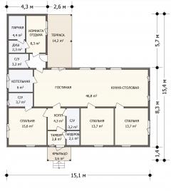 Планировка Карелия 150 - 1 этаж
