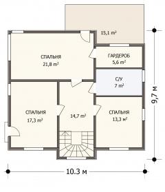 Планировка Особняк 196 - 2 этаж