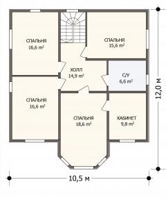 Планировка ОСОБНЯК-202 / 2 этаж Планировка ОСОБНЯК-202 - 2 этаж