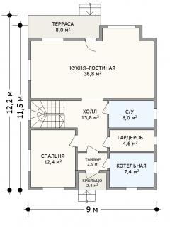 Планировка Толстой - 1 этаж