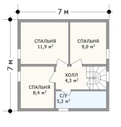 Планировка Диксон / 2 этаж Планировка Диксон - 2 этаж