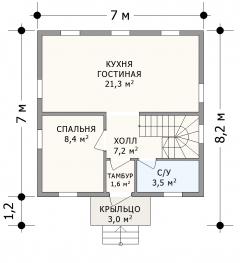 Планировка Диксон / 1 этаж Планировка Диксон - 1 этаж