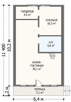 Планировка А-Фрейм - 1 этаж