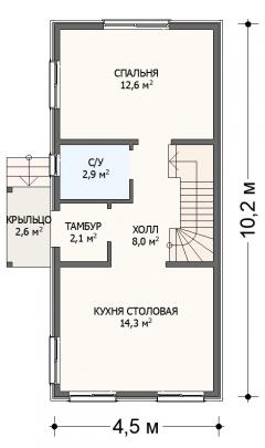 Планировка Узкий 82 / 1 этаж Планировка Узкий 82 - 1 этаж